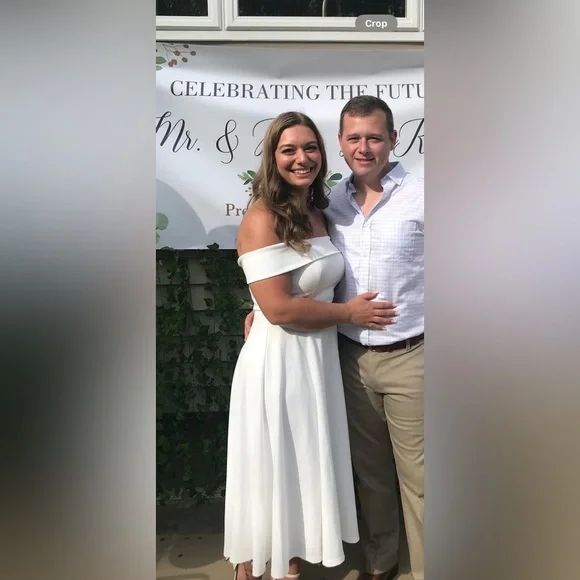 Lulu’s Sweet Elegance White Off-Shoulder Dress Women’s Small - Picture 3 of 9